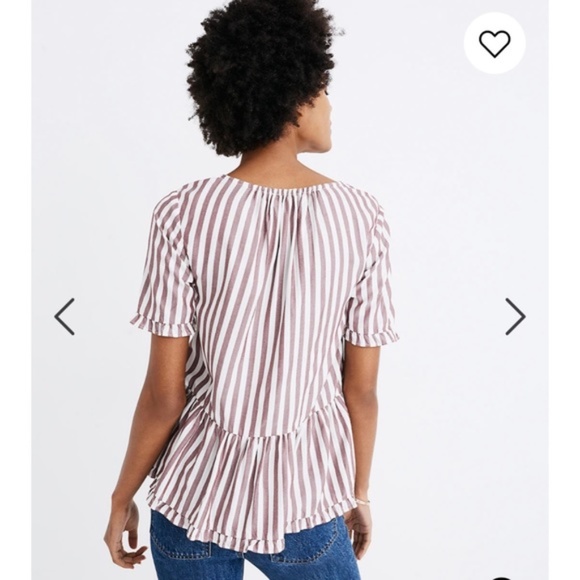 NWOT Madewell Stanza Ruffle Hem Top in Stripe - Picture 9 of 9